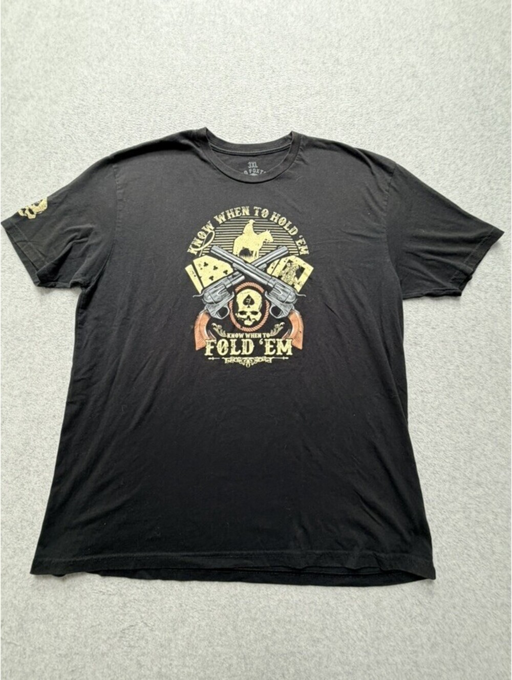 ZERO FOXTROT Mens T Shirt 3XL Black Poker Hold Em Fold Em Graphic